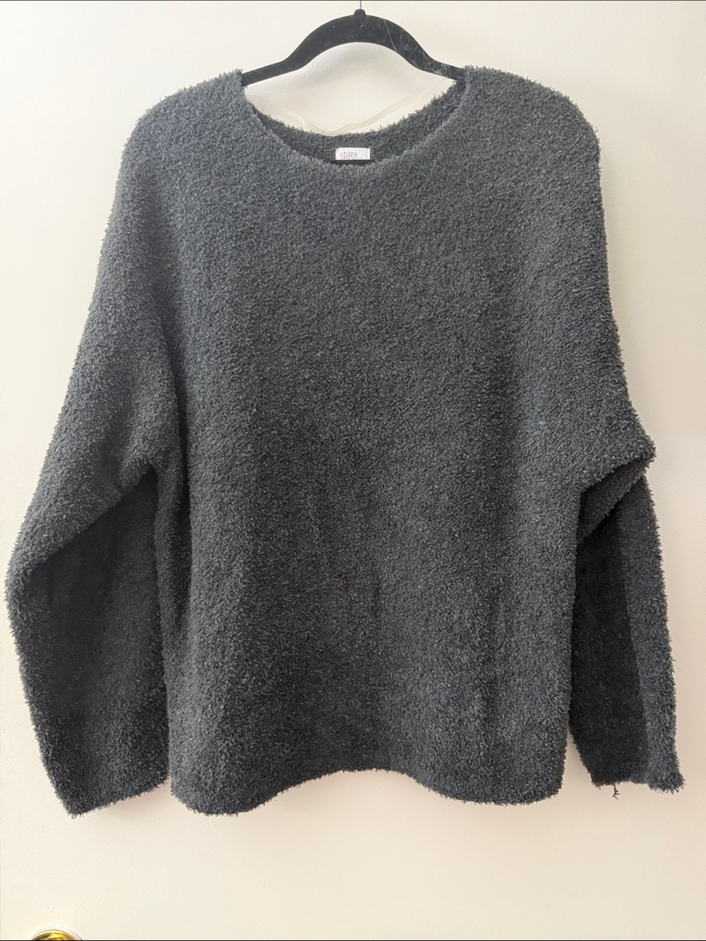 Charcoal Plush Crewneck Sweater